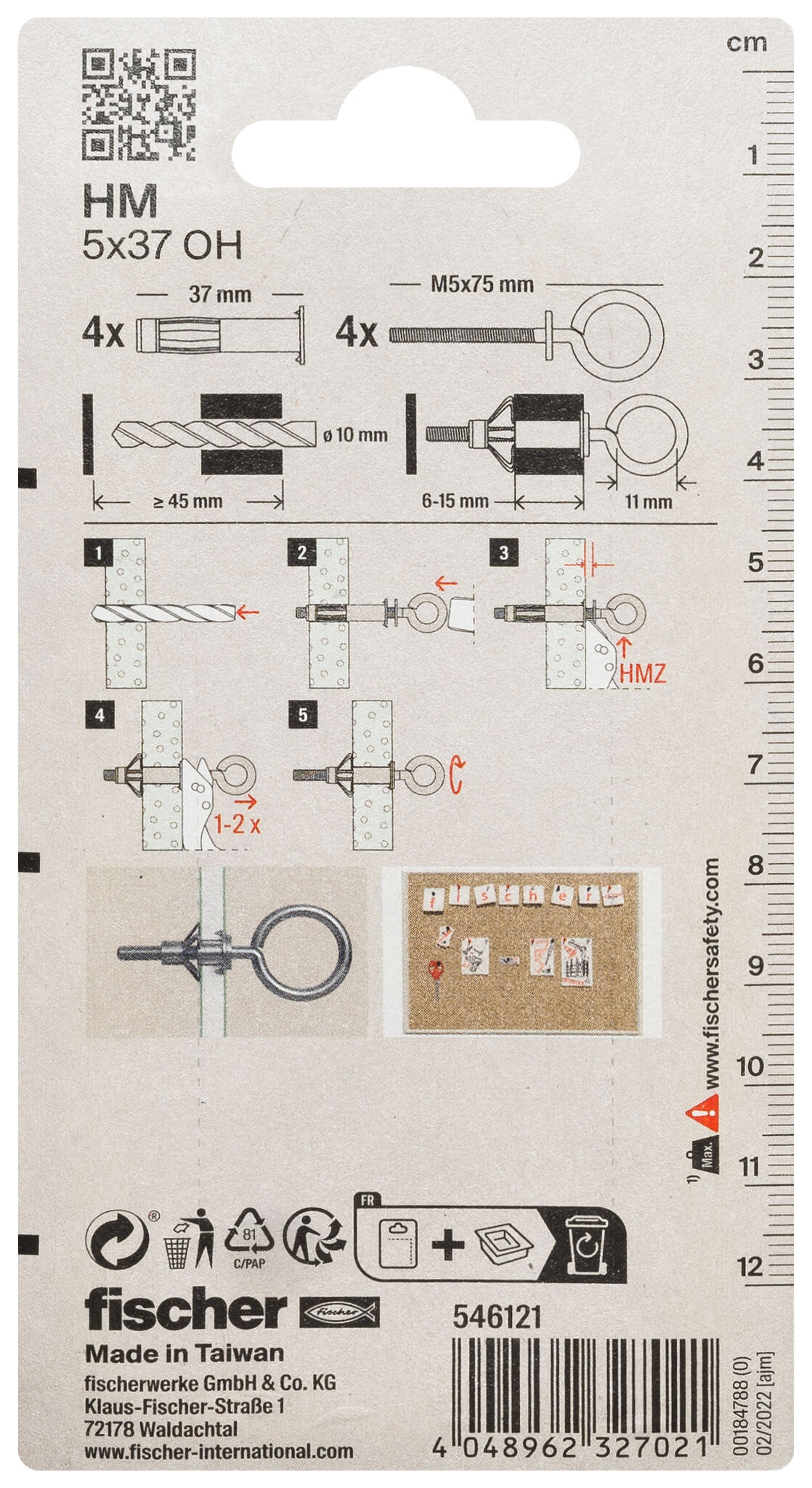 Packaging: "fischer HM 5 x 37 OH K NV"