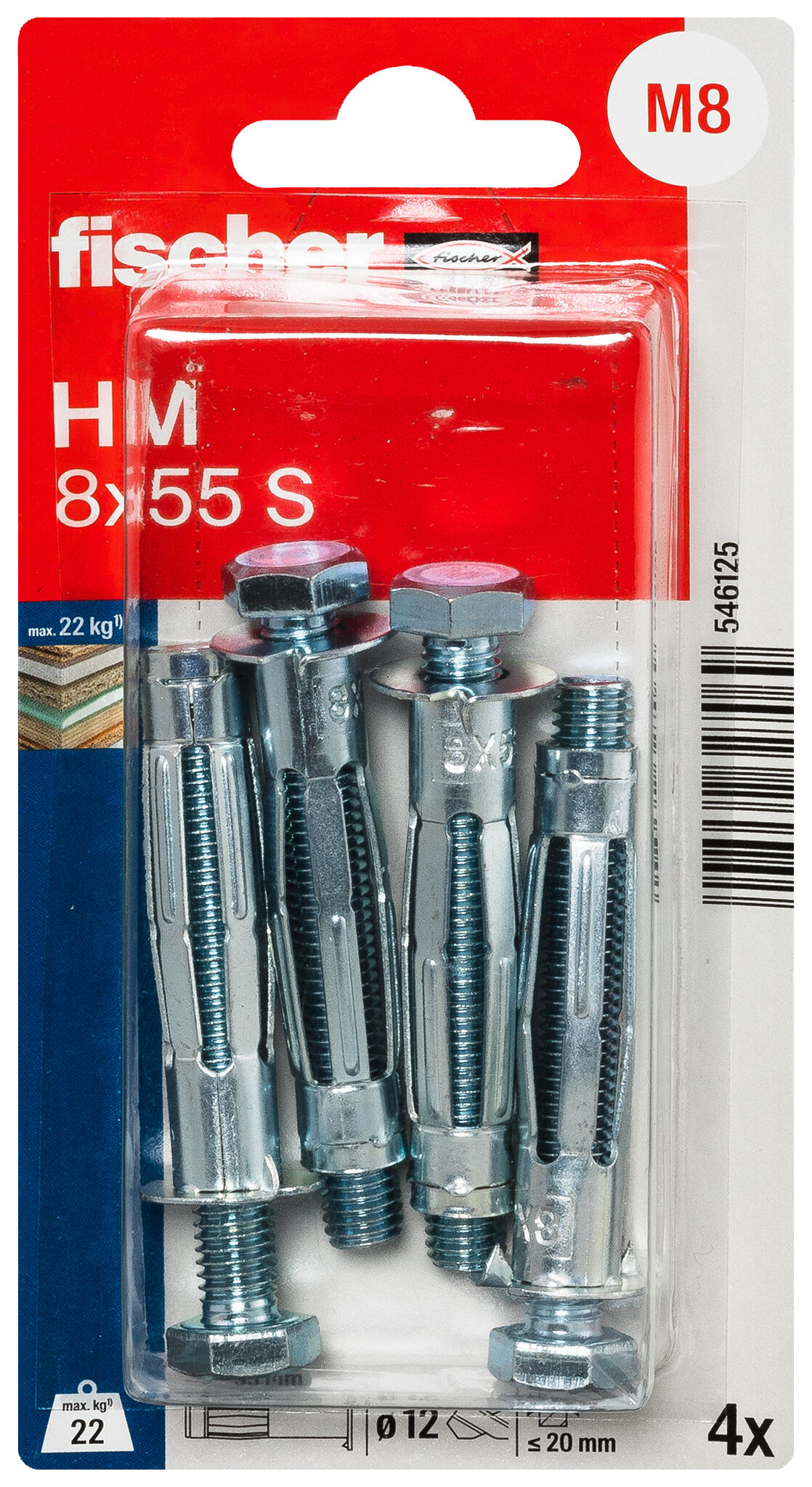 Packaging: "fischer HM 8 x 55 S K NV"
