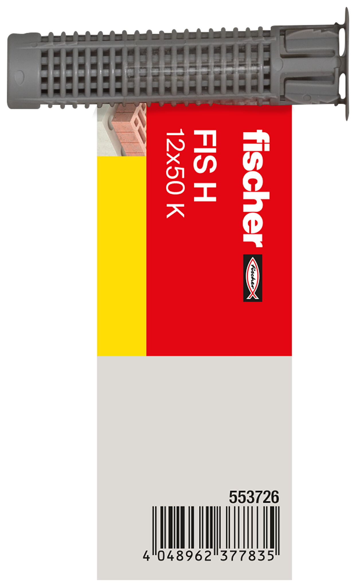 Verpackung: "fischer Injektions-Ankerhülse FIS H 12 x 50 K Kunststoff Einzelpreisauszeichnung"