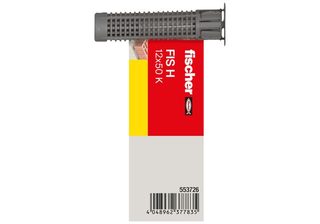 Verpackung: "fischer Injektions-Ankerhülse FIS H 12 x 50 K Kunststoff Einzelpreisauszeichnung"