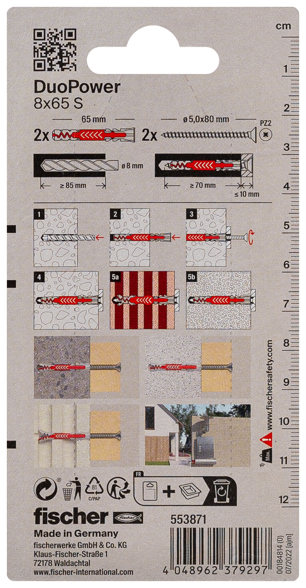 Verpackung: "fischer Montageset Ready2Fix Lampe außen"