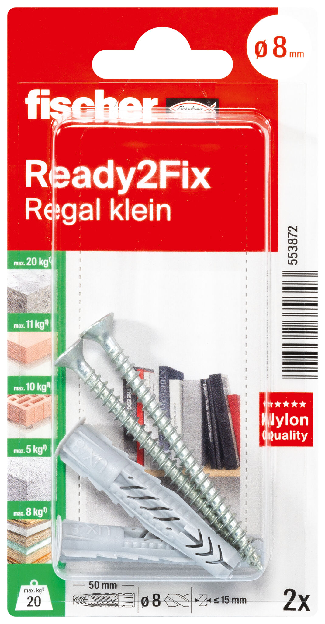 Verpackung: "fischer Montageset Ready2Fix Regal klein"