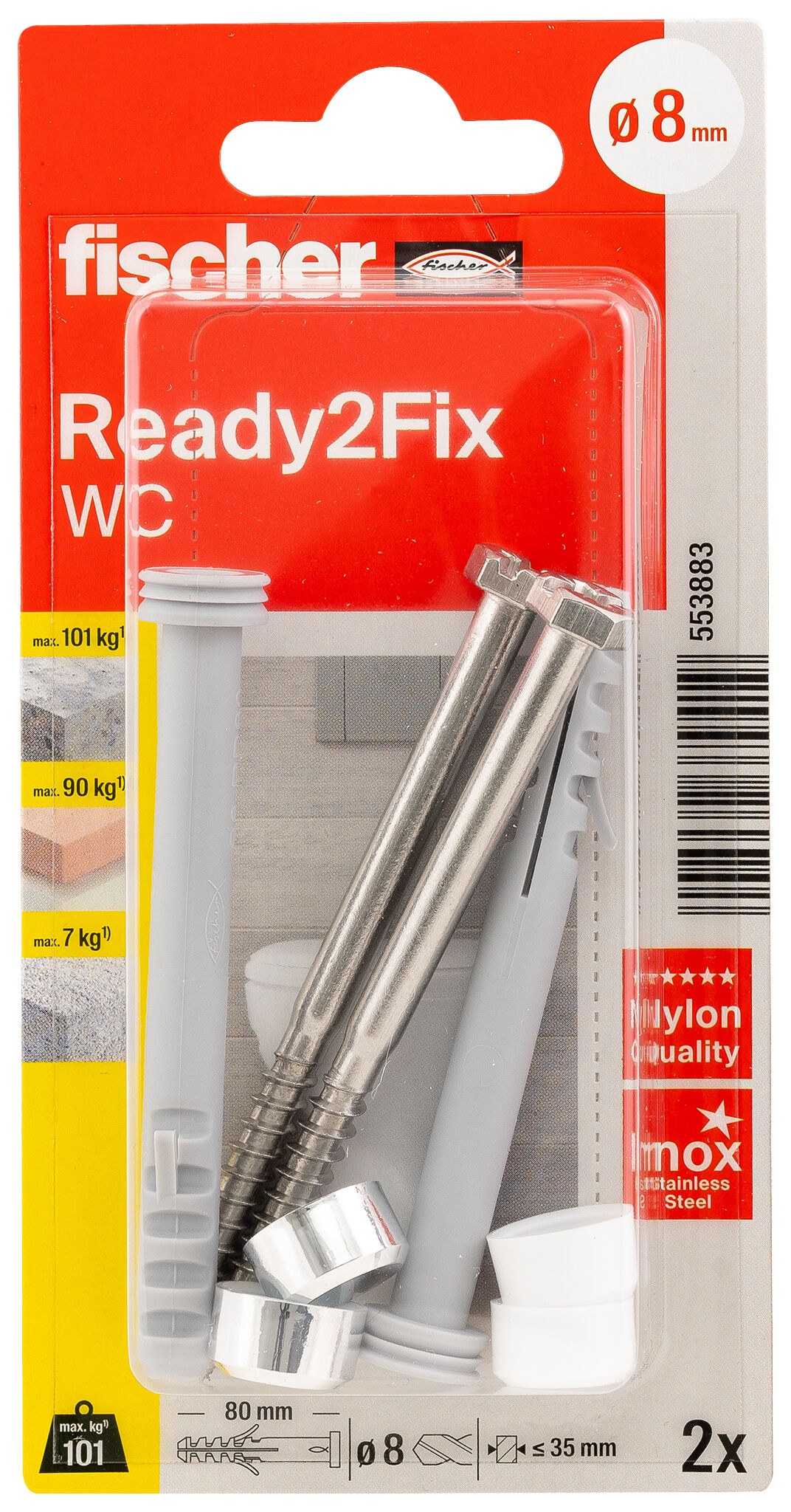 Verpackung: "fischer Montageset Ready2Fix WC"
