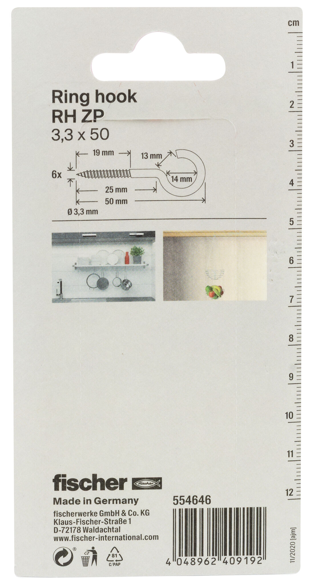 Packaging: "Skruekrok 3,3x50 elz"