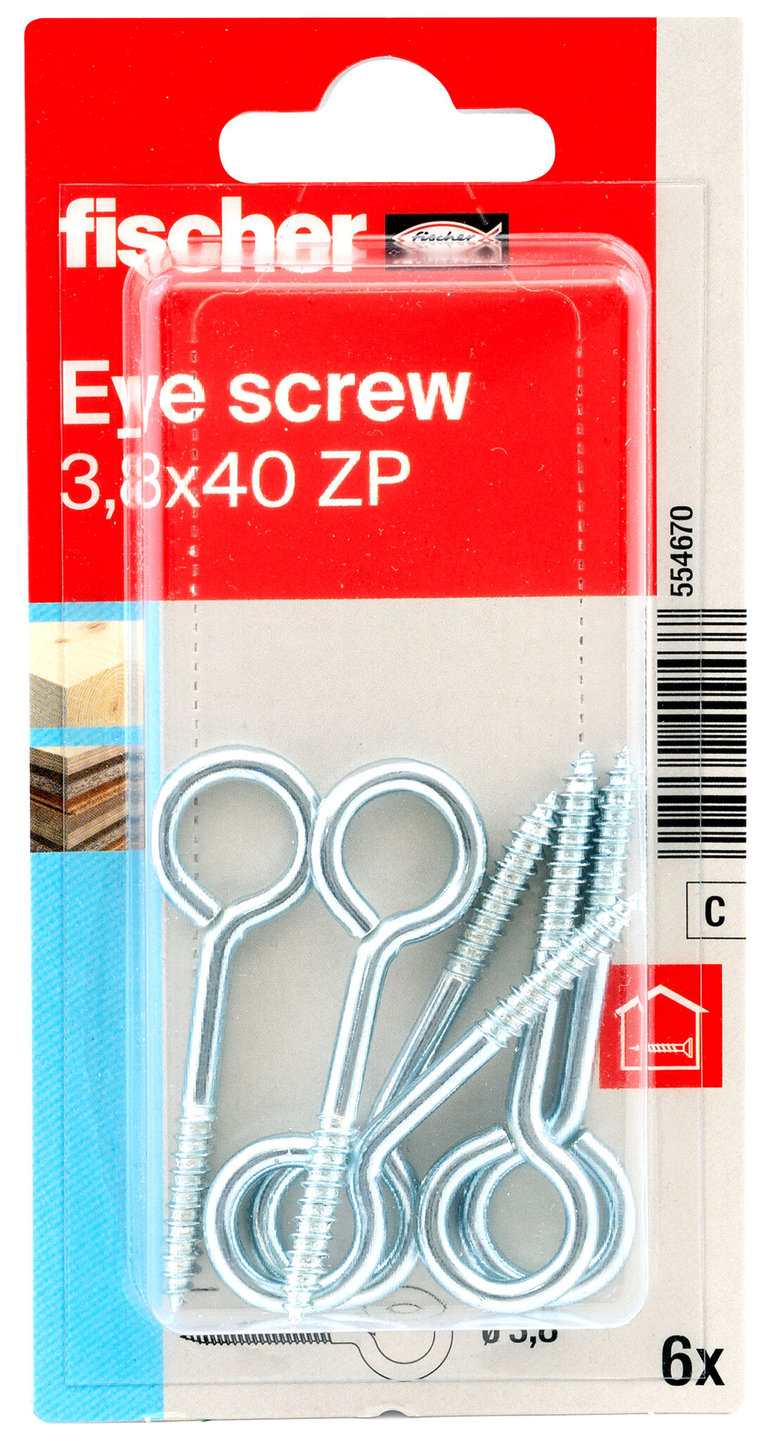 Packaging: "øyeskrue 3,8x40 elz"