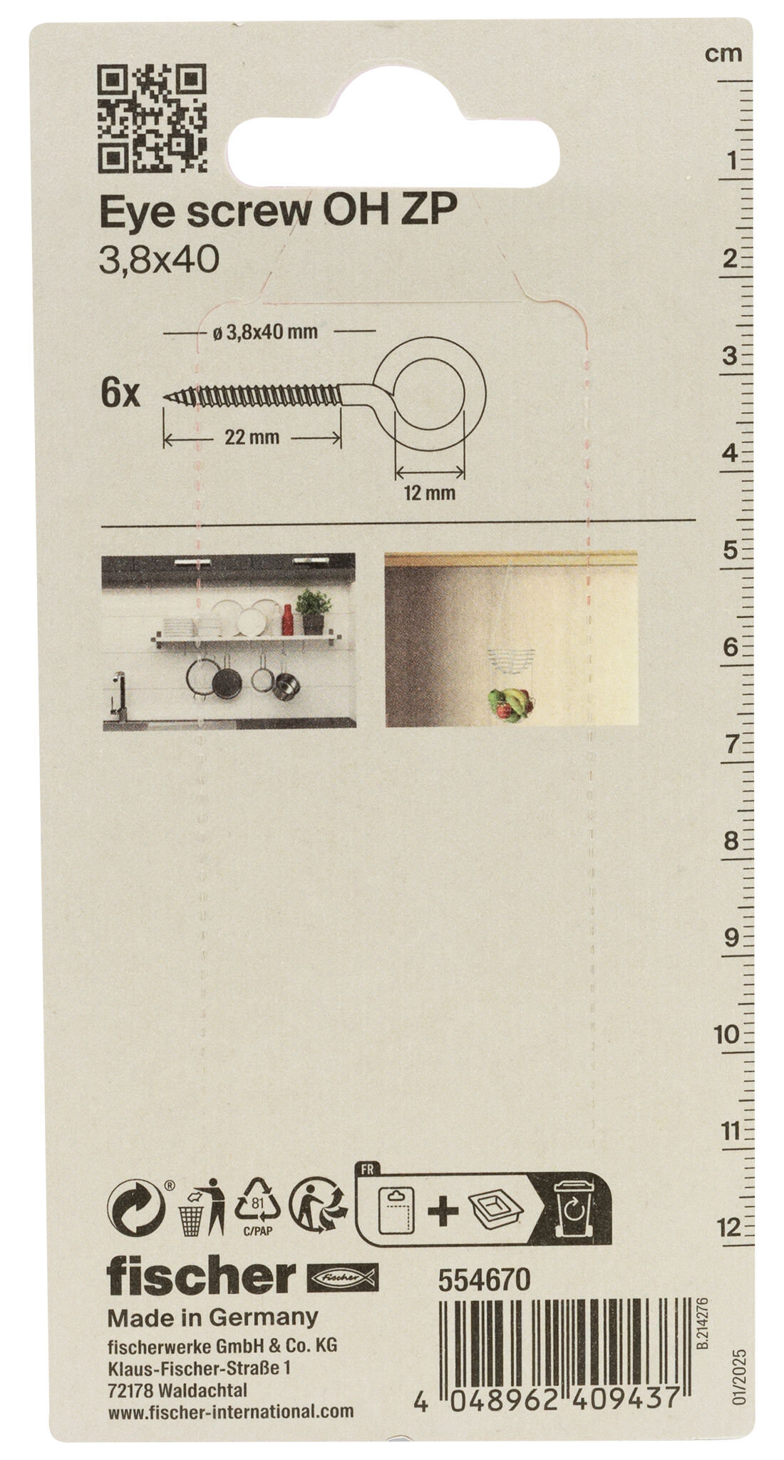 Packaging: "øyeskrue 3,8x40 elz"