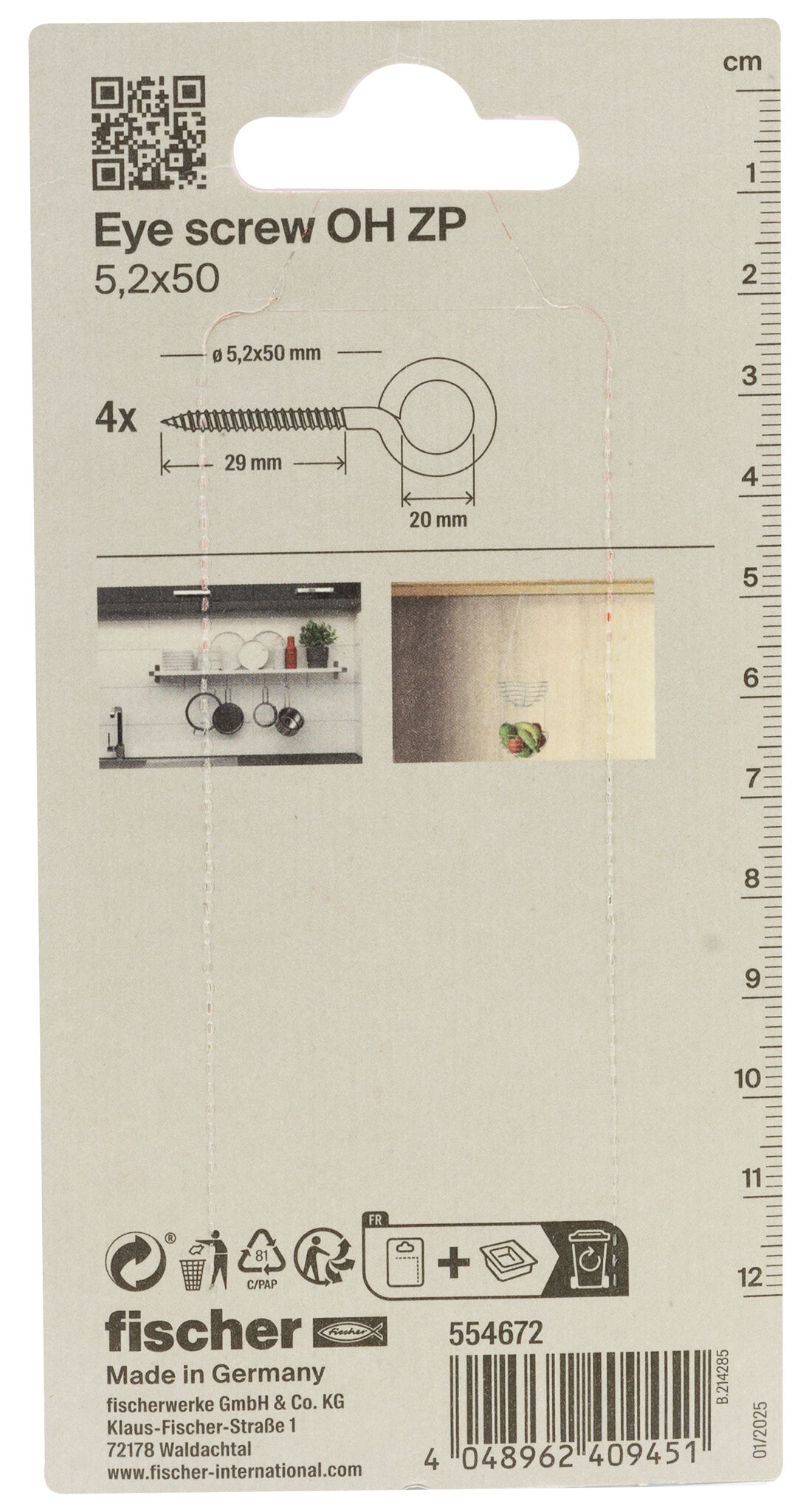 Packaging: "øyeskrue 5,2x50 elz"
