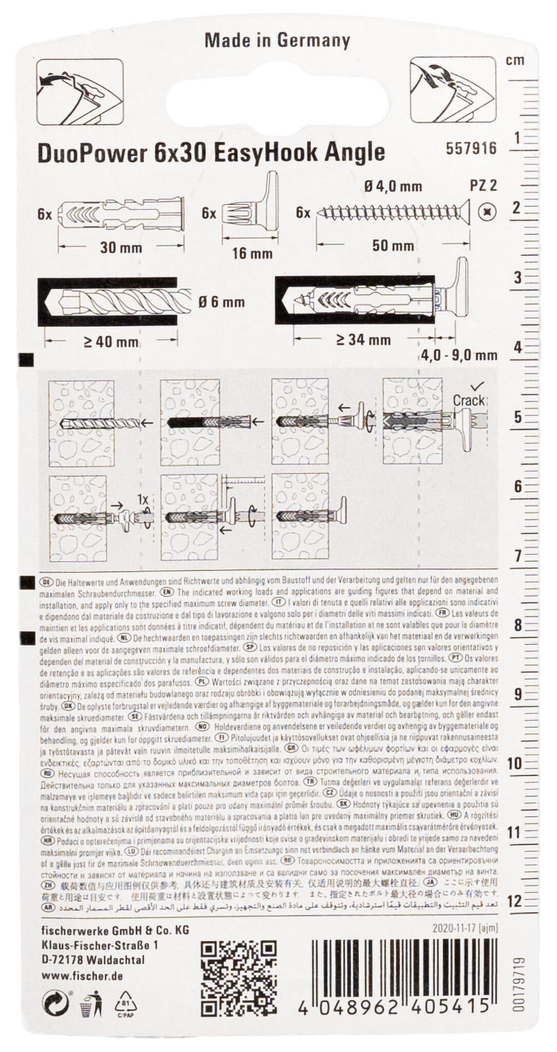 Packaging: "Blister EasyHook Alcayata DuoPower 6x30"