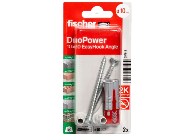 Packaging: "fischer EasyHook pravouhlý háčik - DuoPower 10x50"