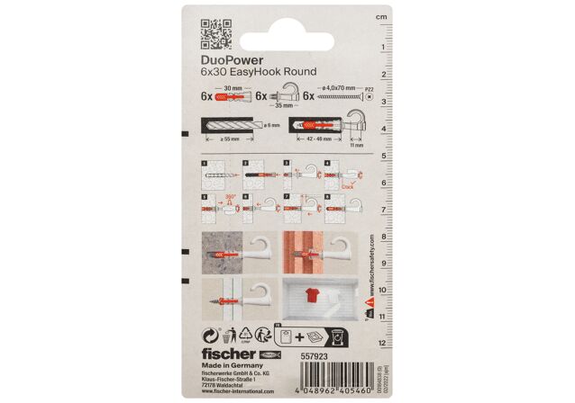 Packaging: "fischer EasyHook rond DuoPower 6x30"