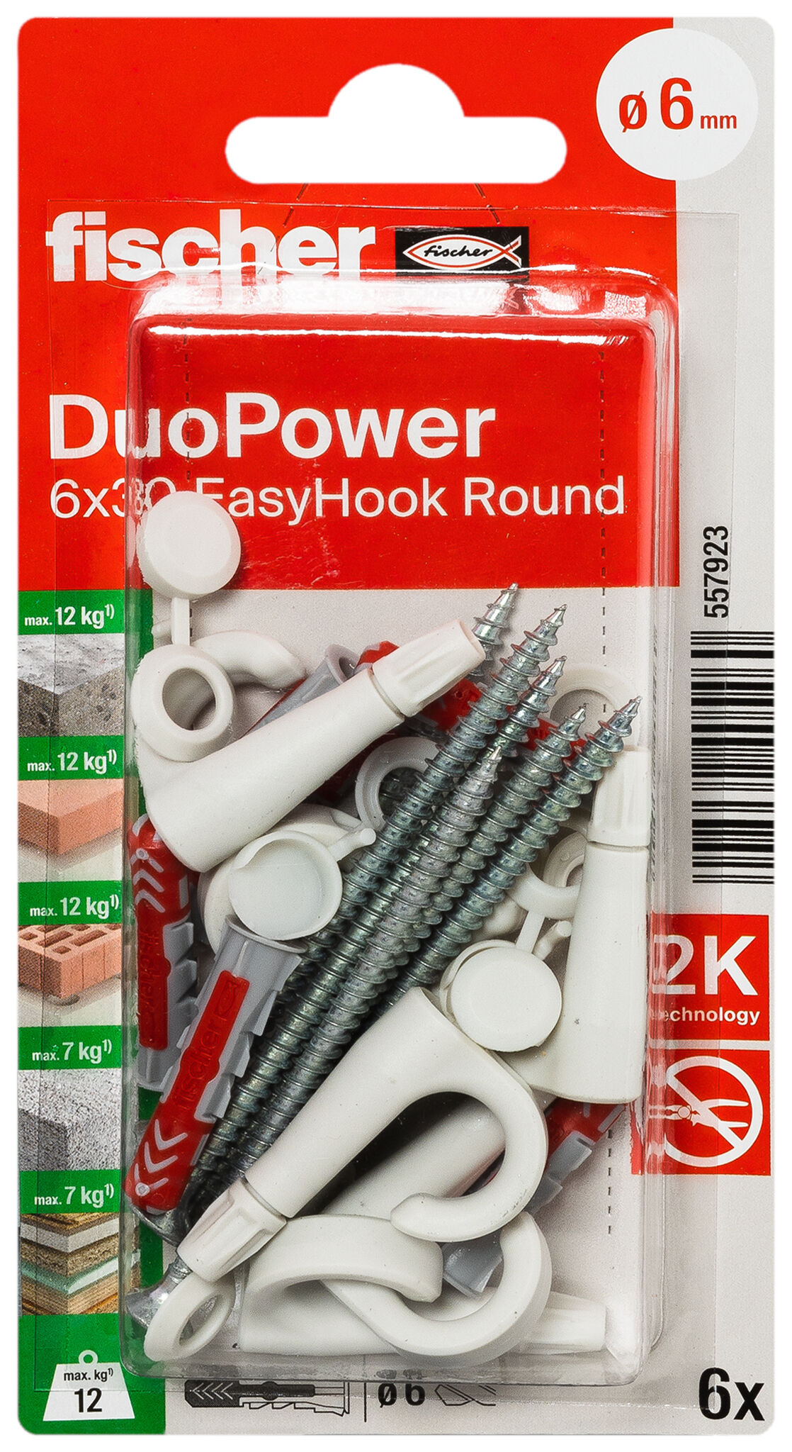 Verpackung: "fischer EasyHook Round DuoPower 6 x 30 CCW"