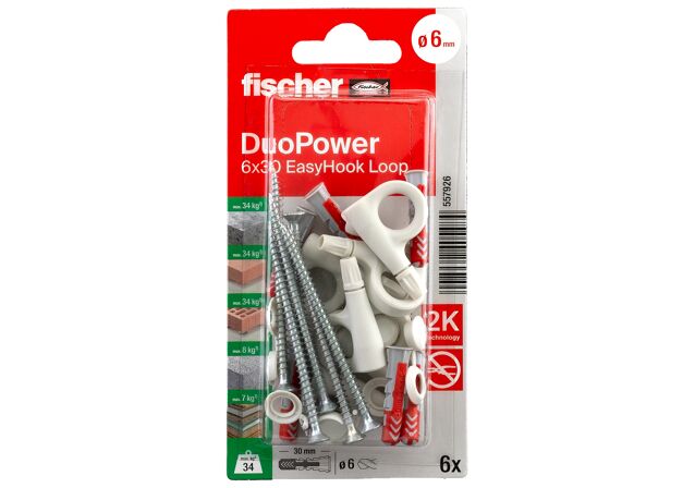 Verpackung: "fischer EasyHook Loop DuoPower 6 x 30 CCW"