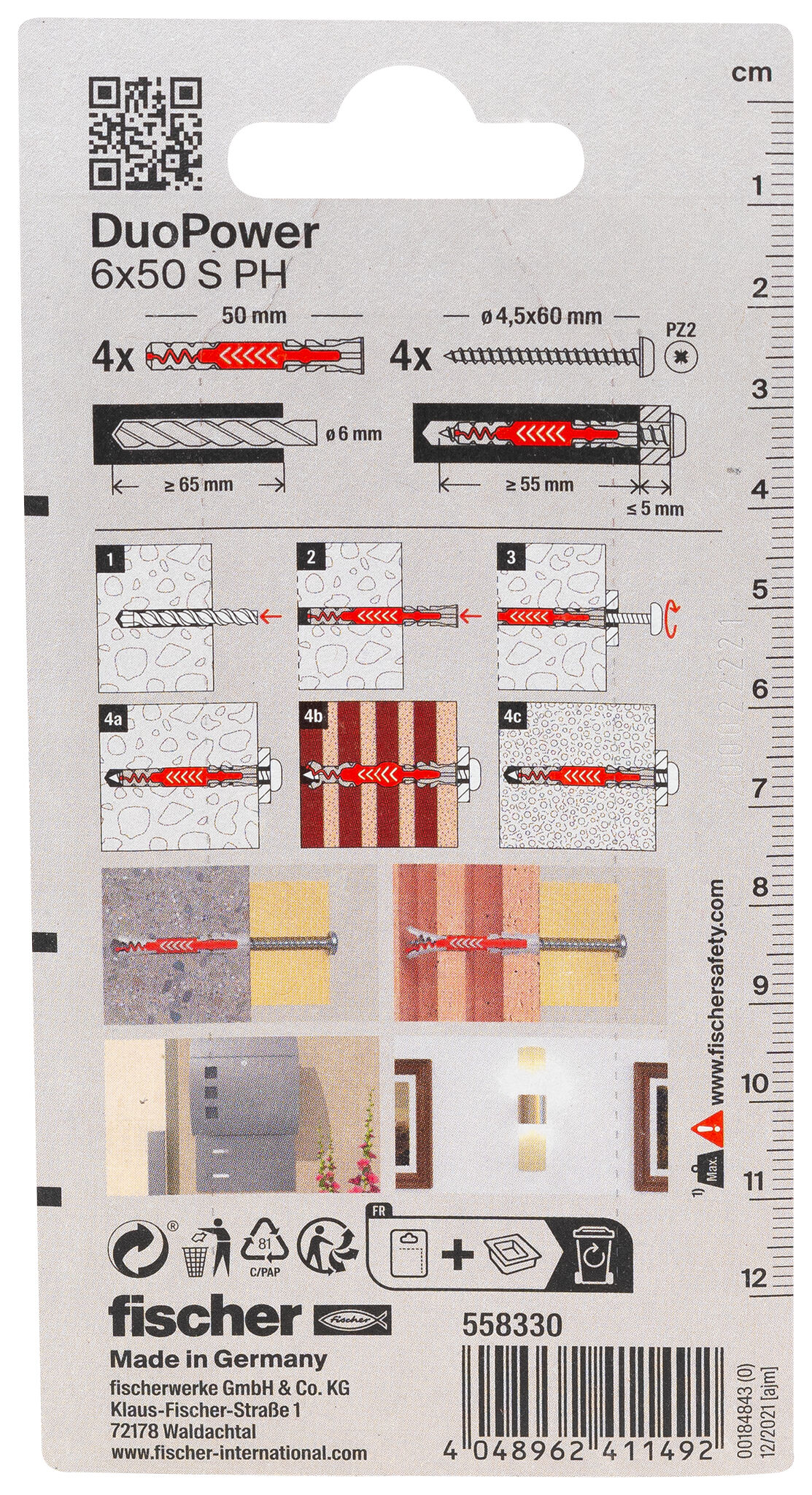 Verpackung: "fischer DuoPower 6 x 50 S PH"