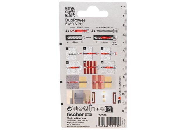 Packaging: "fischer DuoPower 6 x 50 S PH"