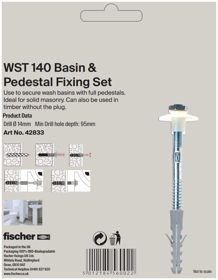 Packaging: "WST140 Basin & Pedestal Fixing Set"