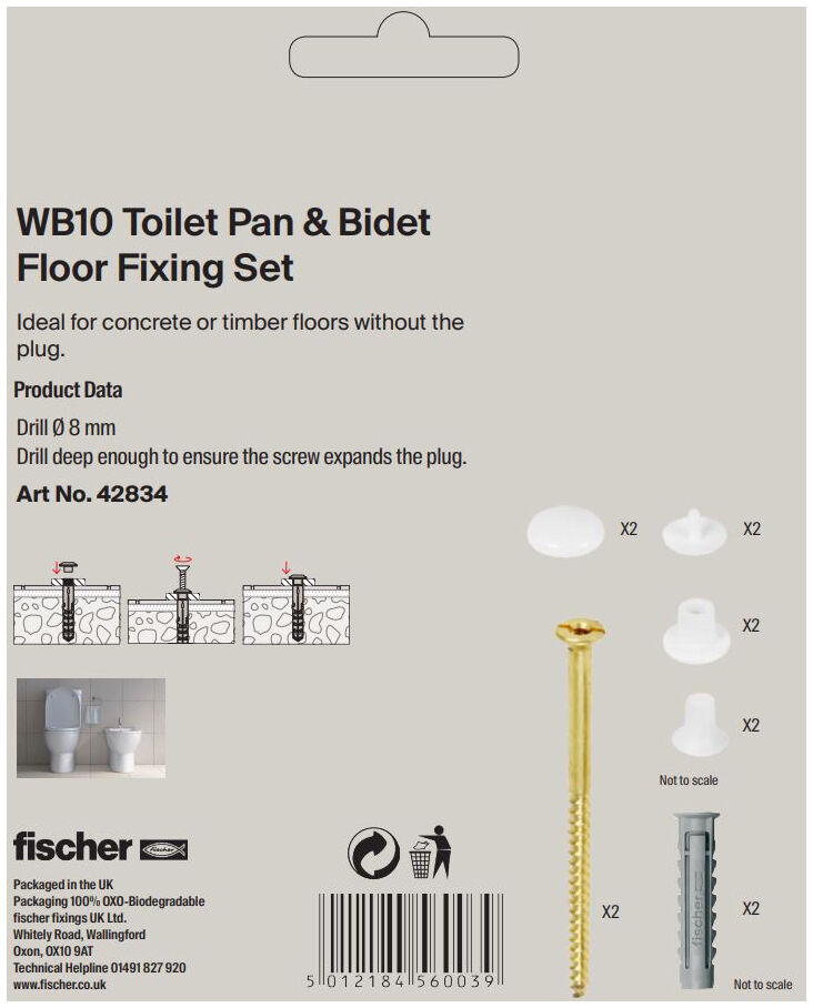 Packaging: "WB10 Toilet Pan Floor Fixing Set"