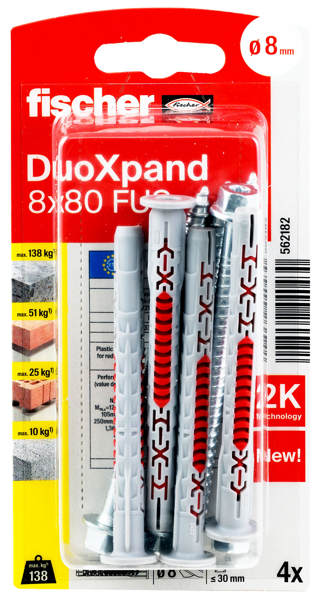 Packaging: "fischer Frame fixing DuoXpand 8 x 80 FUS zinc-plated steel"