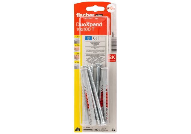 Packaging: "fischer constructieplug DuoXpand 10 x 100 T verzonken kop"
