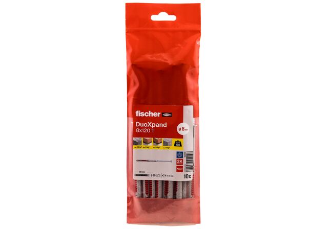 Packaging: "fischer DuoXpand 8x120 T Στήριγμα πλαισίων ηλεκτρογαλβανισμένο"
