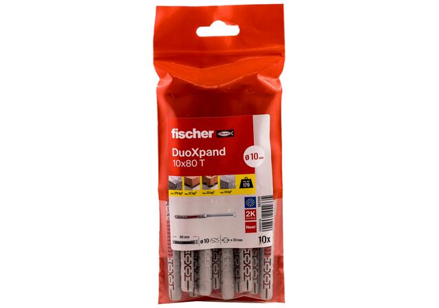 Packaging: "fischer constructieplug DuoXpand 10 x 80 T verzonken kop"