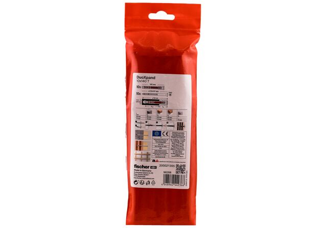 Packaging: "fischer DuoXpand 10x140 T Στήριγμα πλαισίων ηλεκτρογαλβανισμένο"