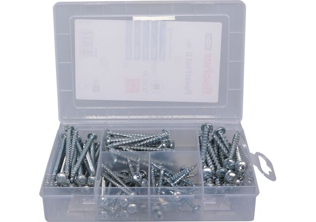 Product Picture: "fischer Profi-Box Vis PowerFast II Tête cylindrique bombée, empreinte TX, zingué blanc, filetage total"