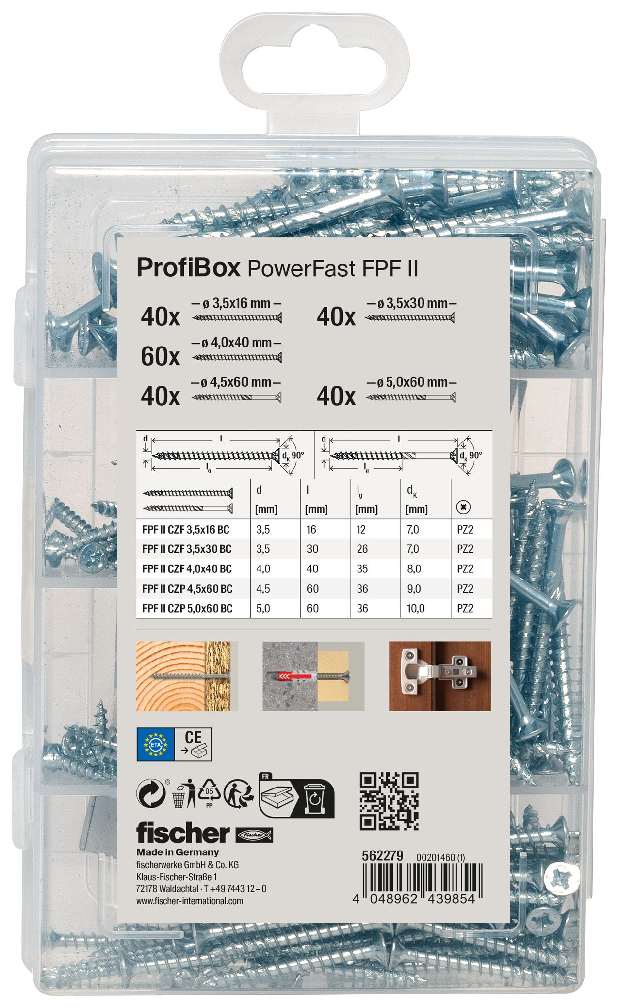 Confezione: "Profi-Box Viti PowerFast II CZF/CZP 220 pz."