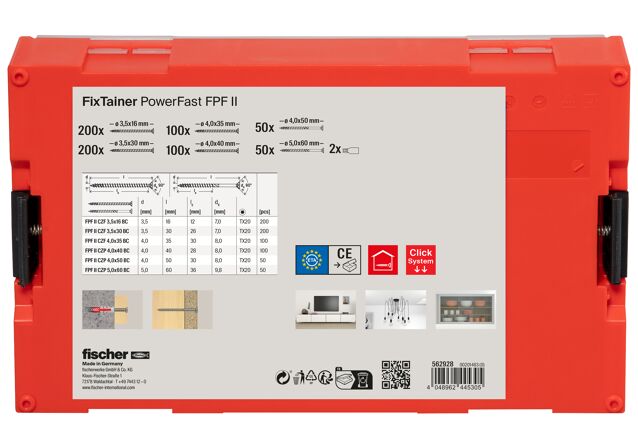 Packaging: "fischer FixTainer PowerFast II TX"