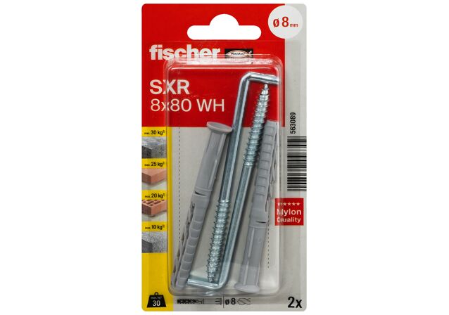 Packaging: "fischer constructieplug SXR 8 x 80 WH winkelhaak"