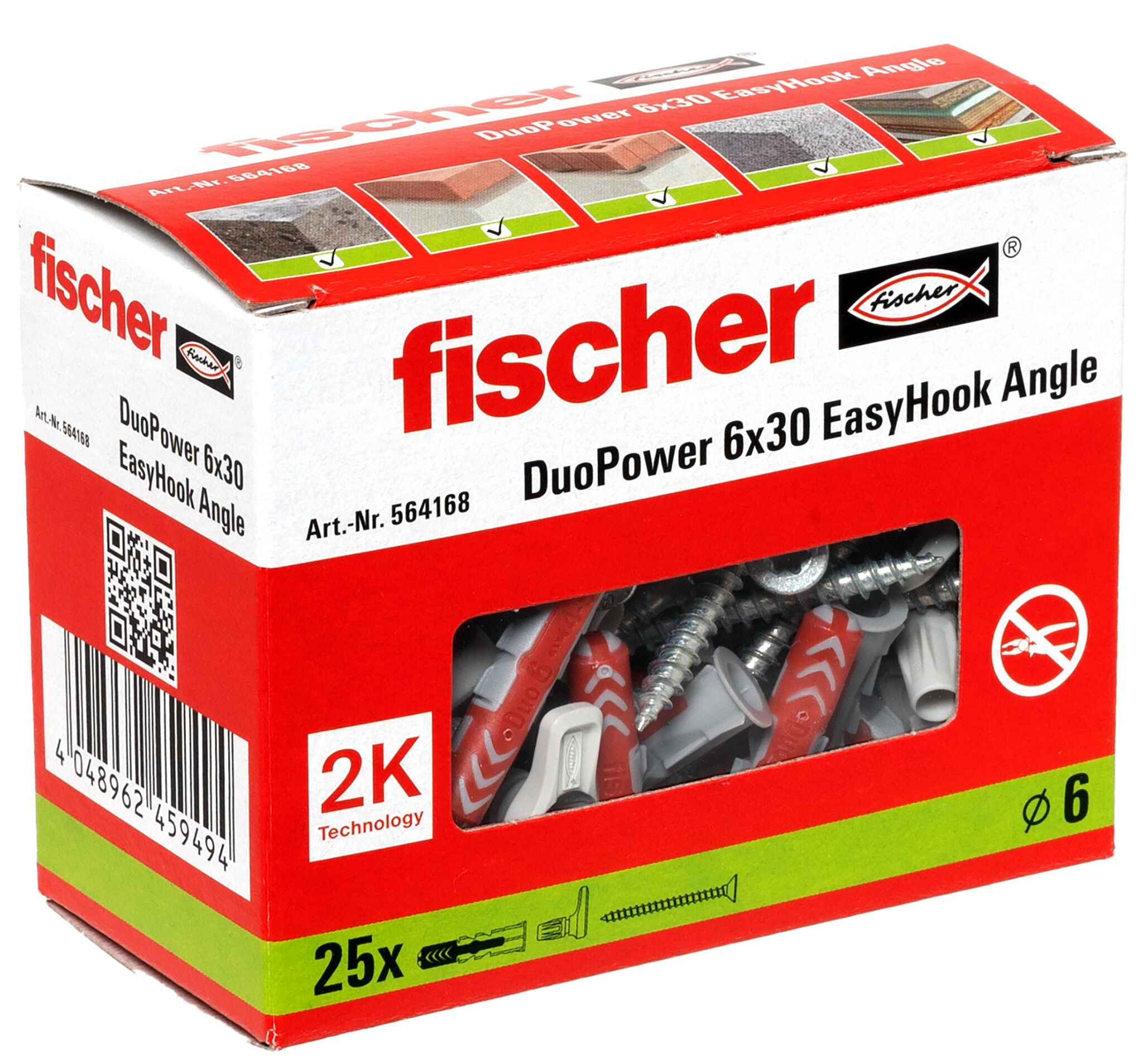 Verpackung: "fischer EasyHook Angle DuoPower 6 x 30"