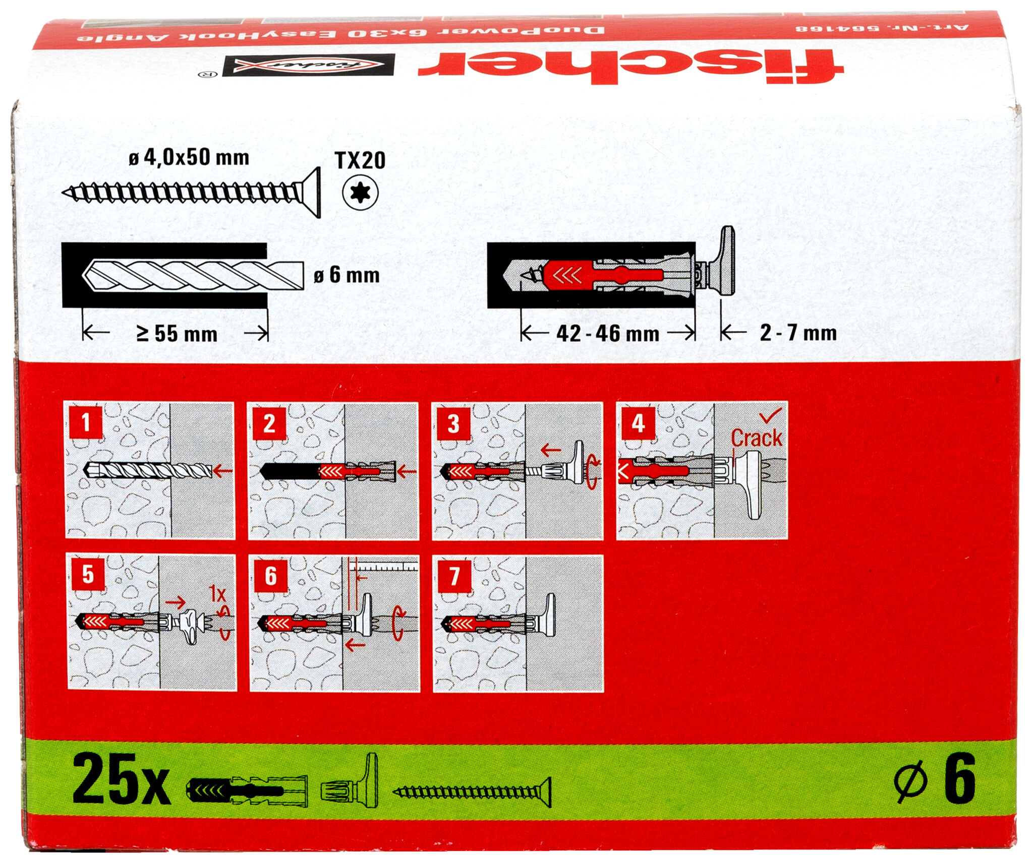 Verpackung: "fischer EasyHook Angle DuoPower 6 x 30"