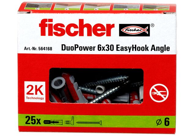 Packaging: "fischer EasyHook Angle DuoPower 6 x 30"