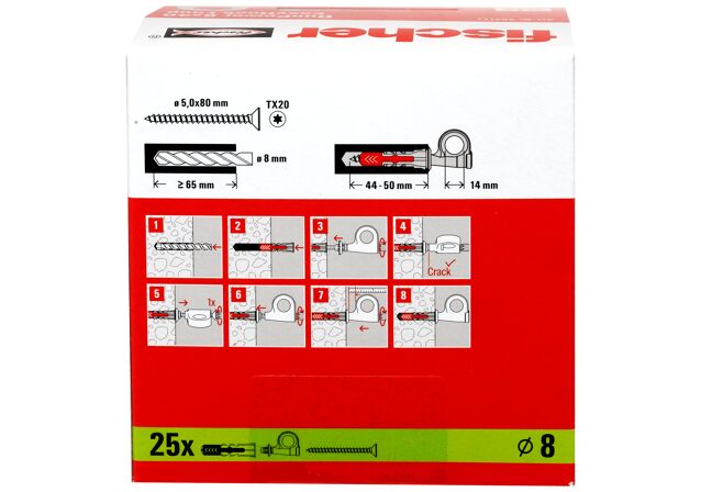 Packaging: "fischer EasyHook Angle DuoPower 8 x 40"