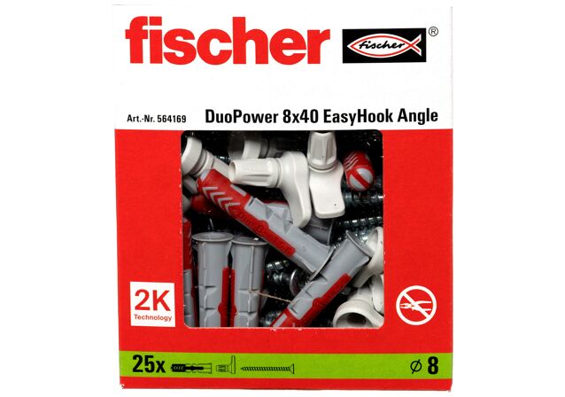 Packaging: "fischer EasyHook Angle DuoPower 8 x 40"