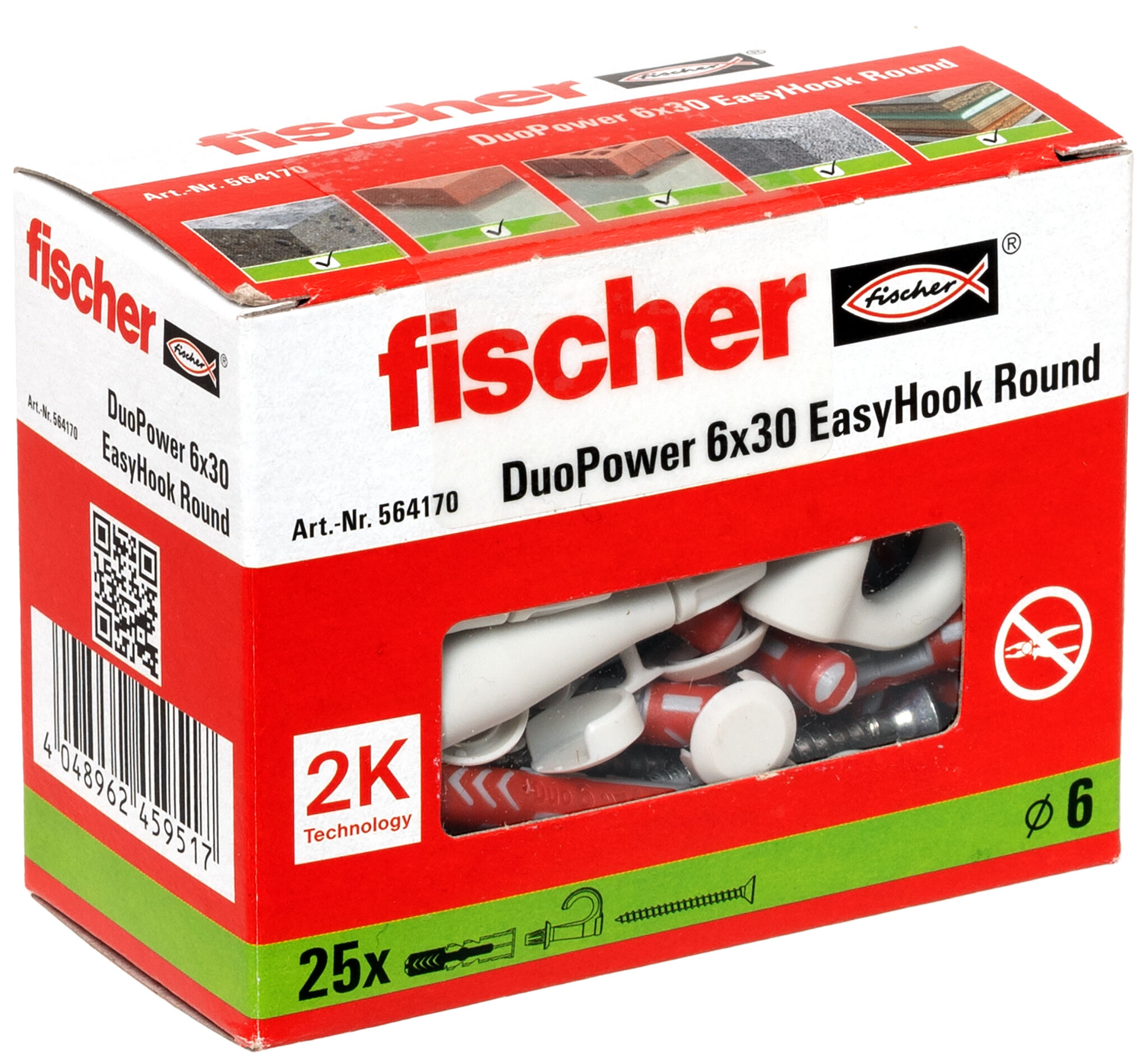Verpackung: "fischer EasyHook Round DuoPower 6 x 30"