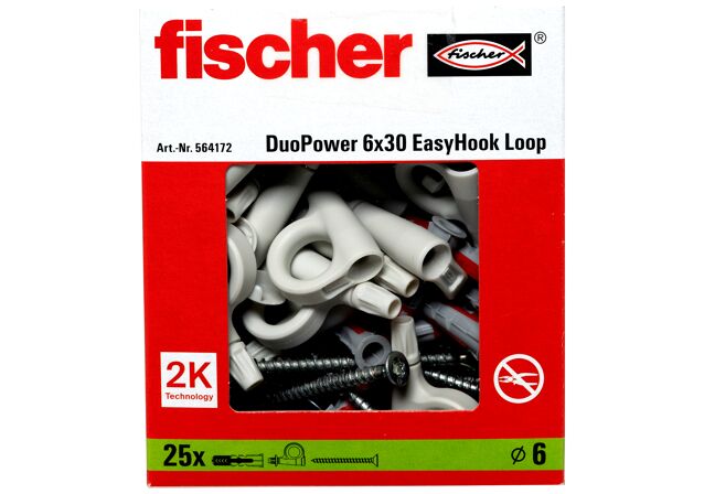 Packaging: "fischer EasyHook Loop DuoPower 6 x 30"