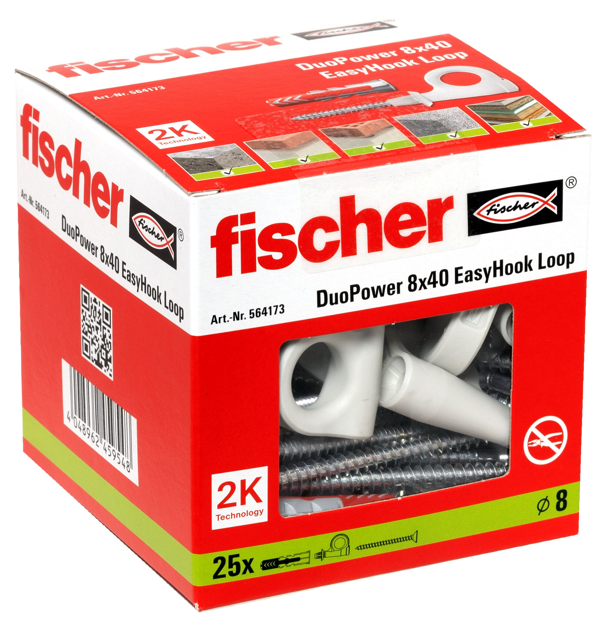 Verpackung: "fischer EasyHook Loop DuoPower 8 x 40"