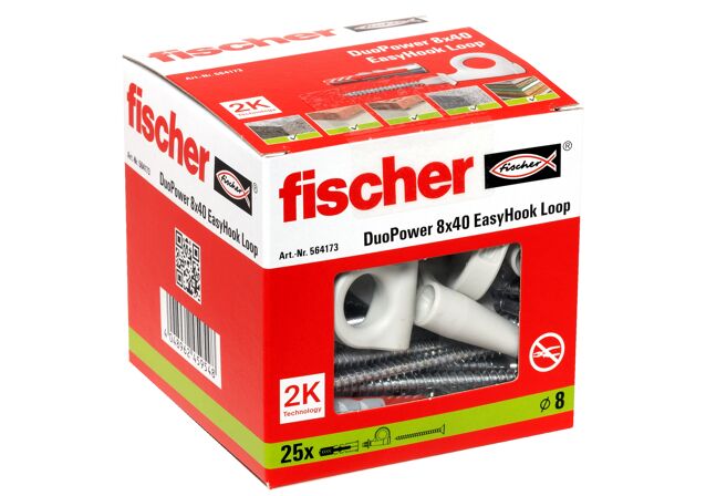 Packaging: "fischer EasyHook Loop DuoPower 8 x 40"