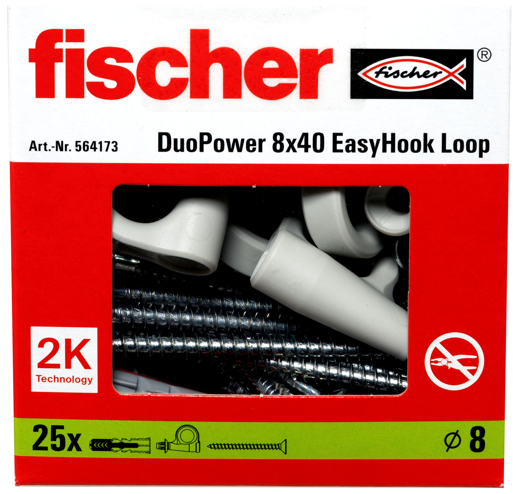 Verpackung: "fischer EasyHook Loop DuoPower 8 x 40"