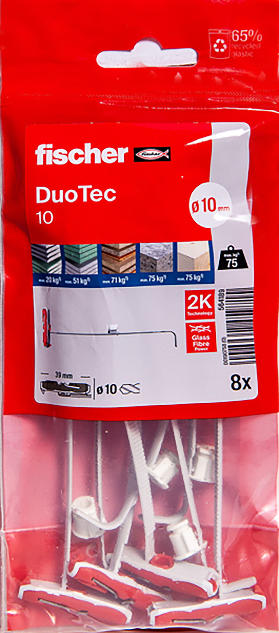 Packaging: "Cheville à bascule en nylon fischer DuoTec 10"