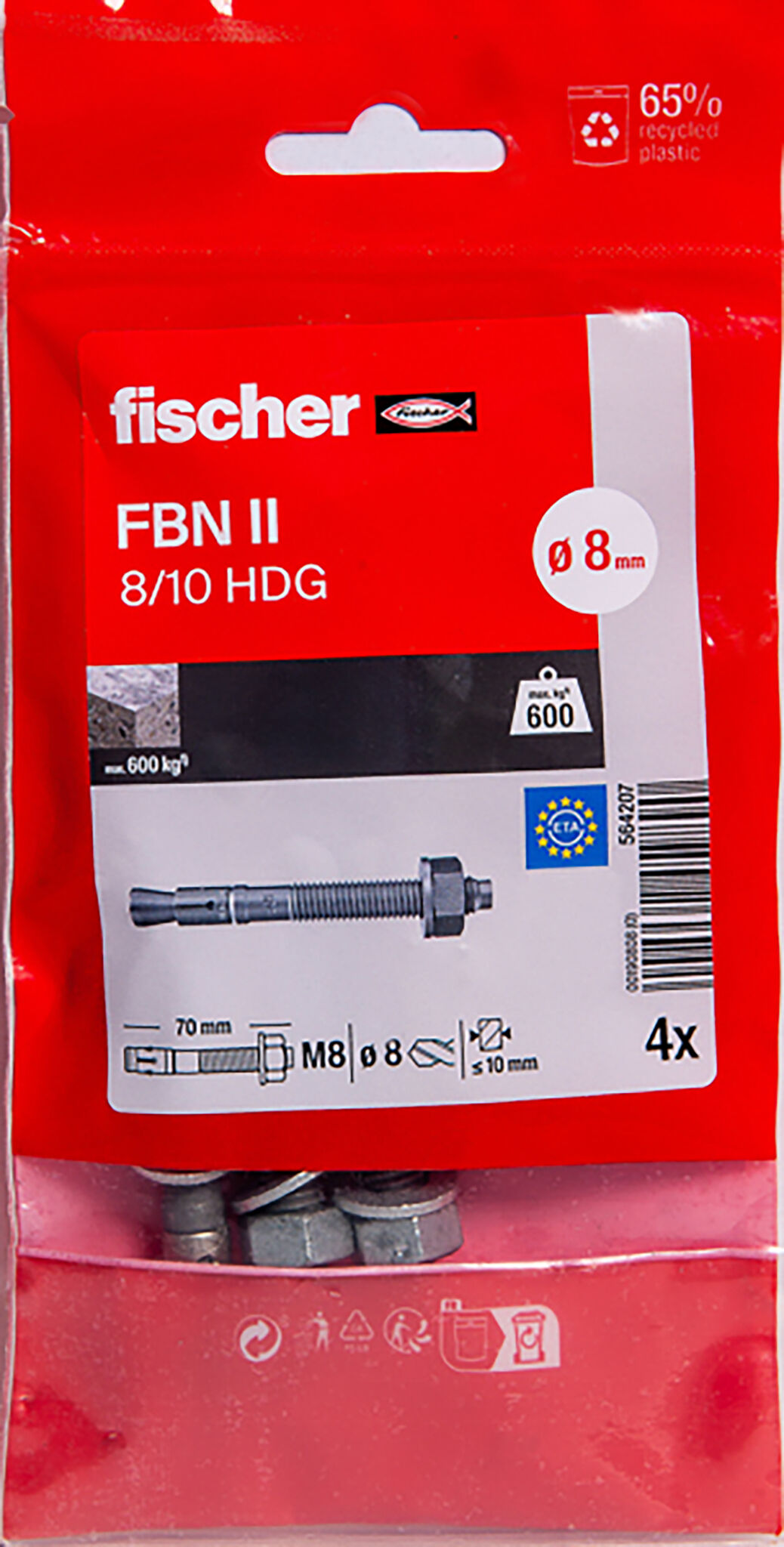 Packaging: "Goujon d'ancrage FBN II 8/10 galvanisé à chaud"