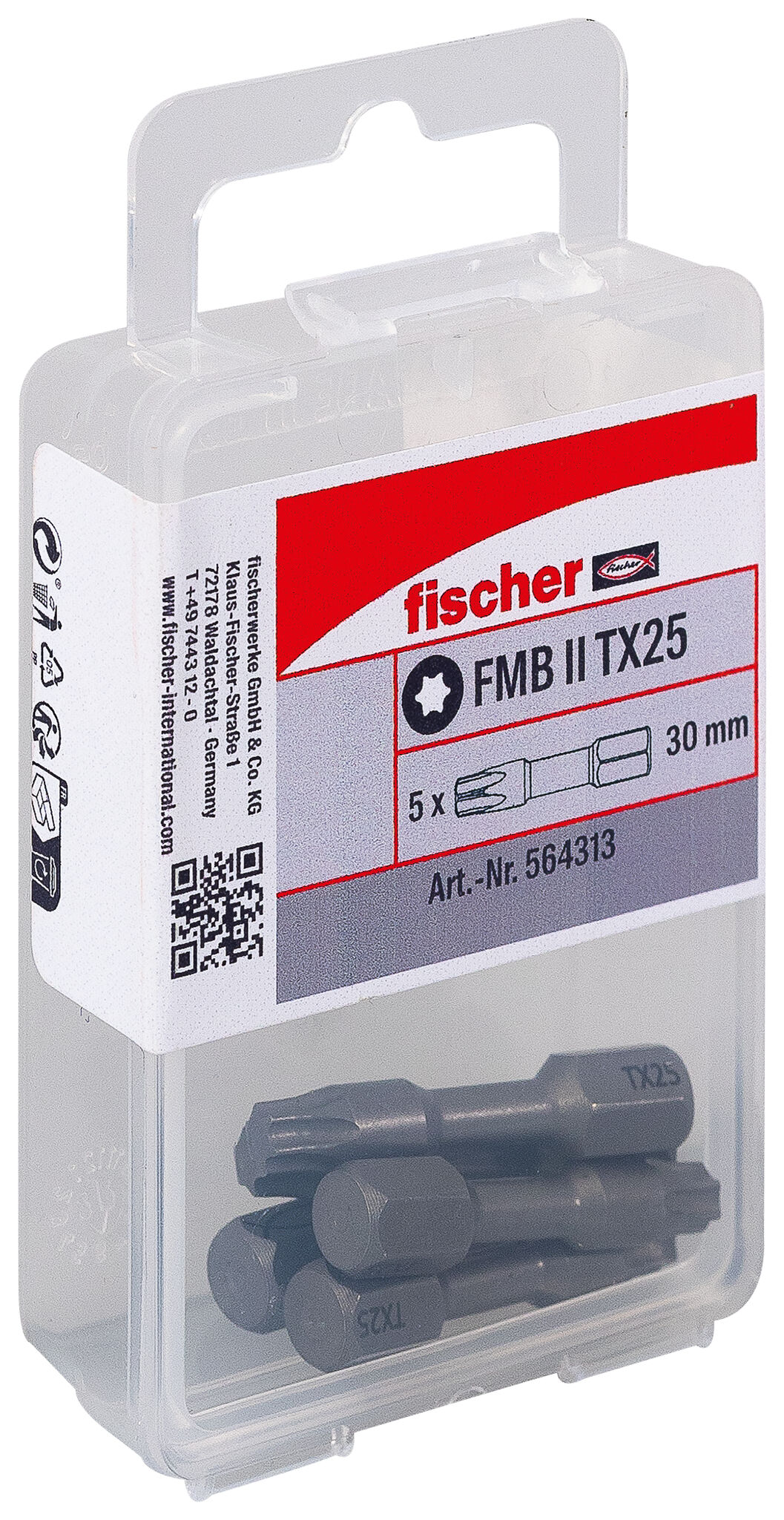 Verpackung: "fischer FMB II TX25 Bit (5er Pack)"