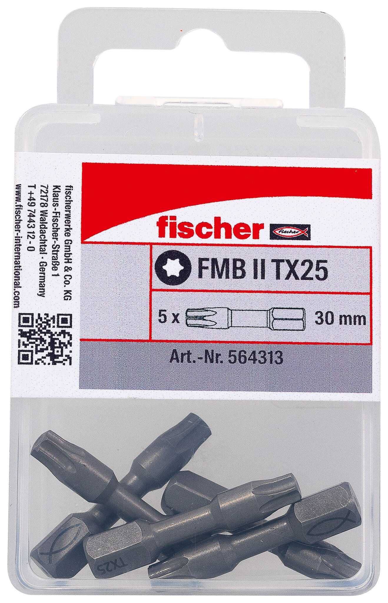 Verpackung: "fischer FMB II TX25 Bit (5er Pack)"