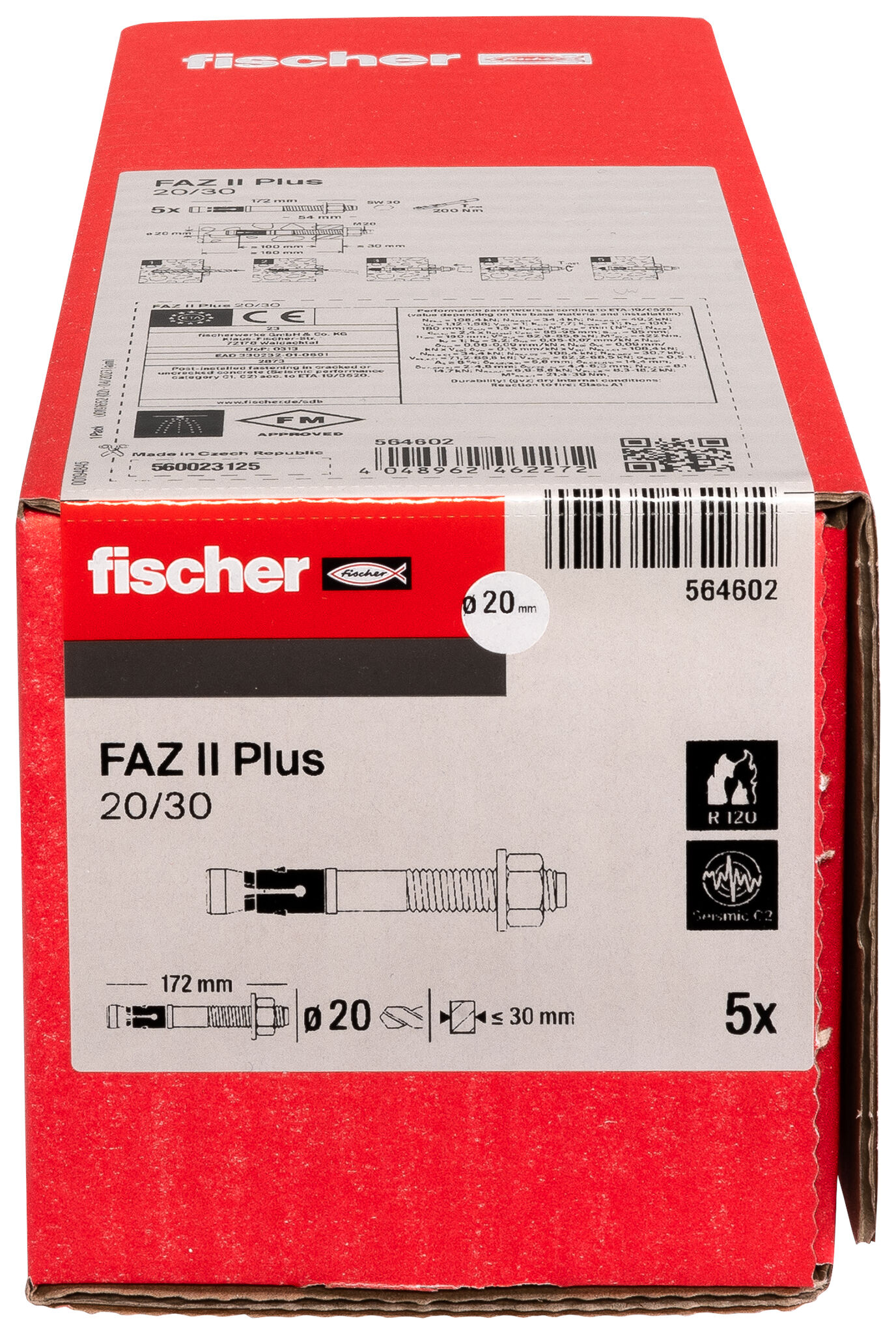 Packaging: "내진 인증 스터드 앵커 FAZ II Plus 20/30 ZP"