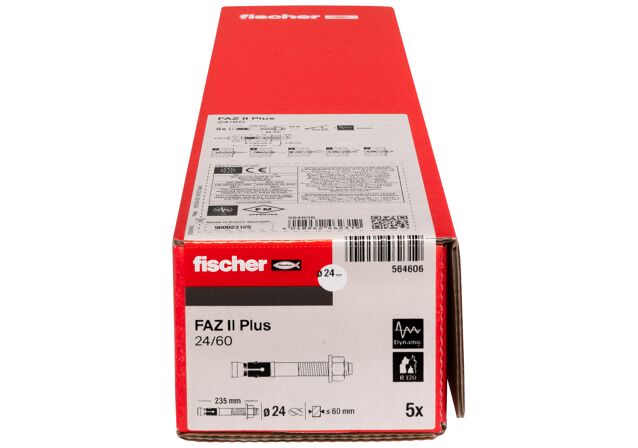 Packaging: "fischer Doorsteekanker FAZ II Plus 24/60 EV elektrolytisch verzinkt staal"