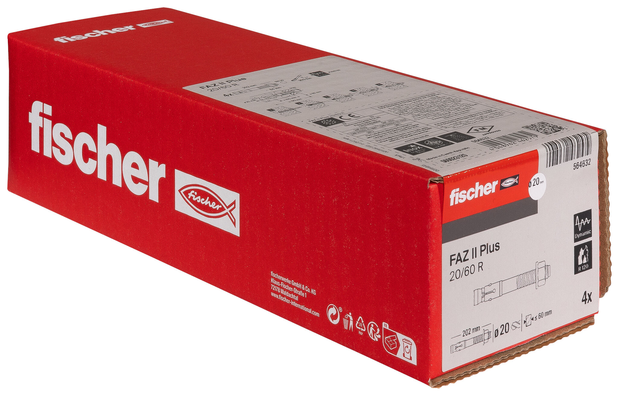 Packaging: "fischer Doorsteekanker FAZ II Plus 20/60 R roestvast staal"