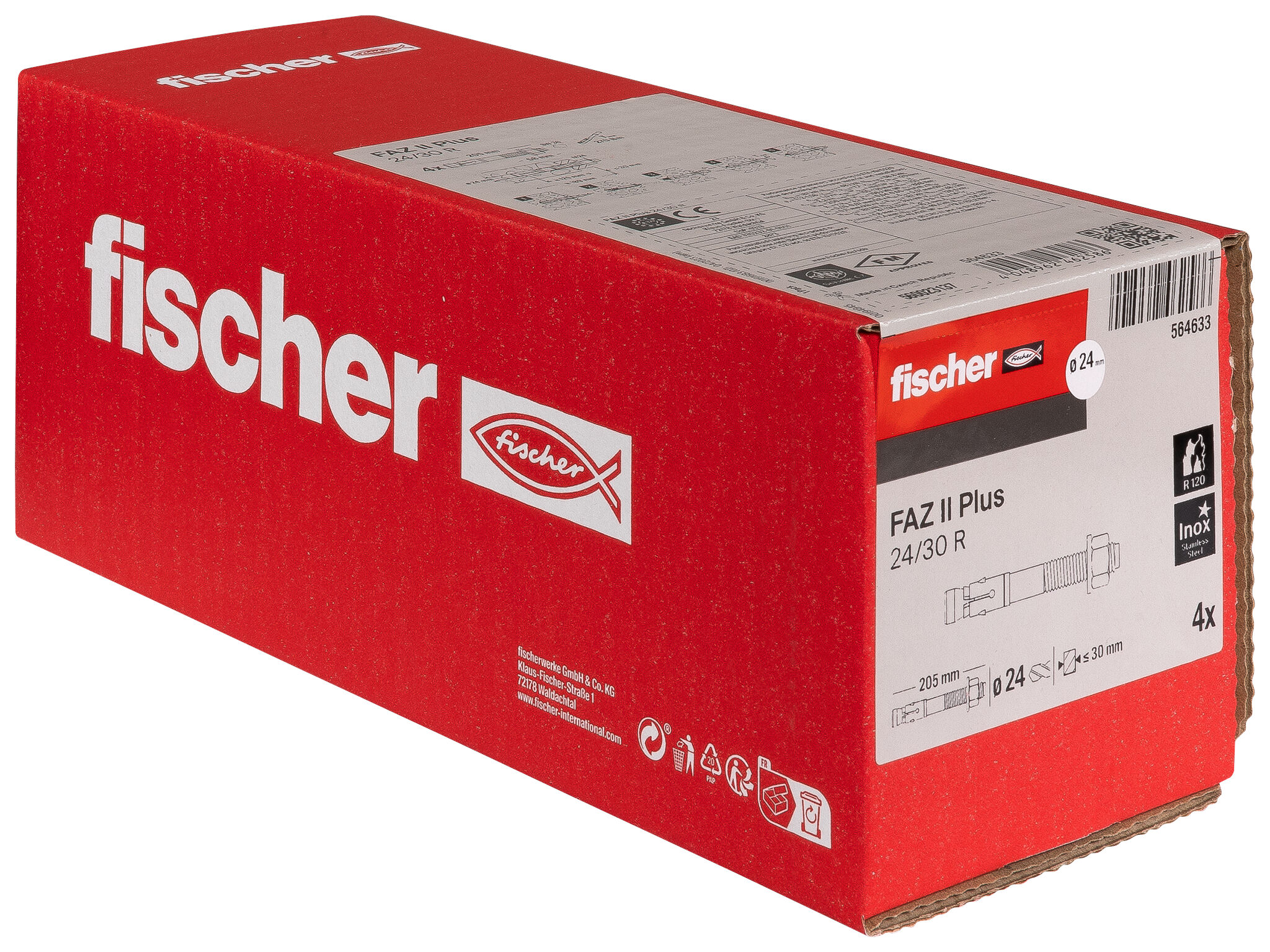 Verpackung: "fischer Bolzenanker FAZ II Plus 24/30 R nicht rostender Stahl"