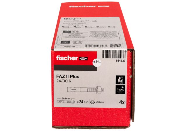 Packaging: "fischer betongexpander FAZ II Plus 24/30 R rostfritt stål"