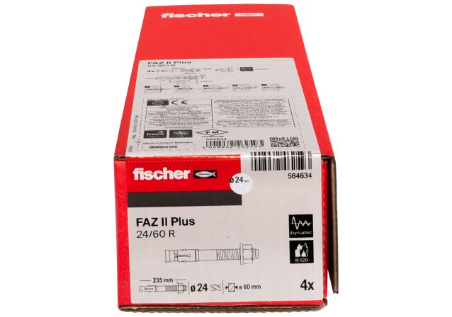 Packaging: "fischer Doorsteekanker FAZ II Plus 24/60 R roestvast staal"