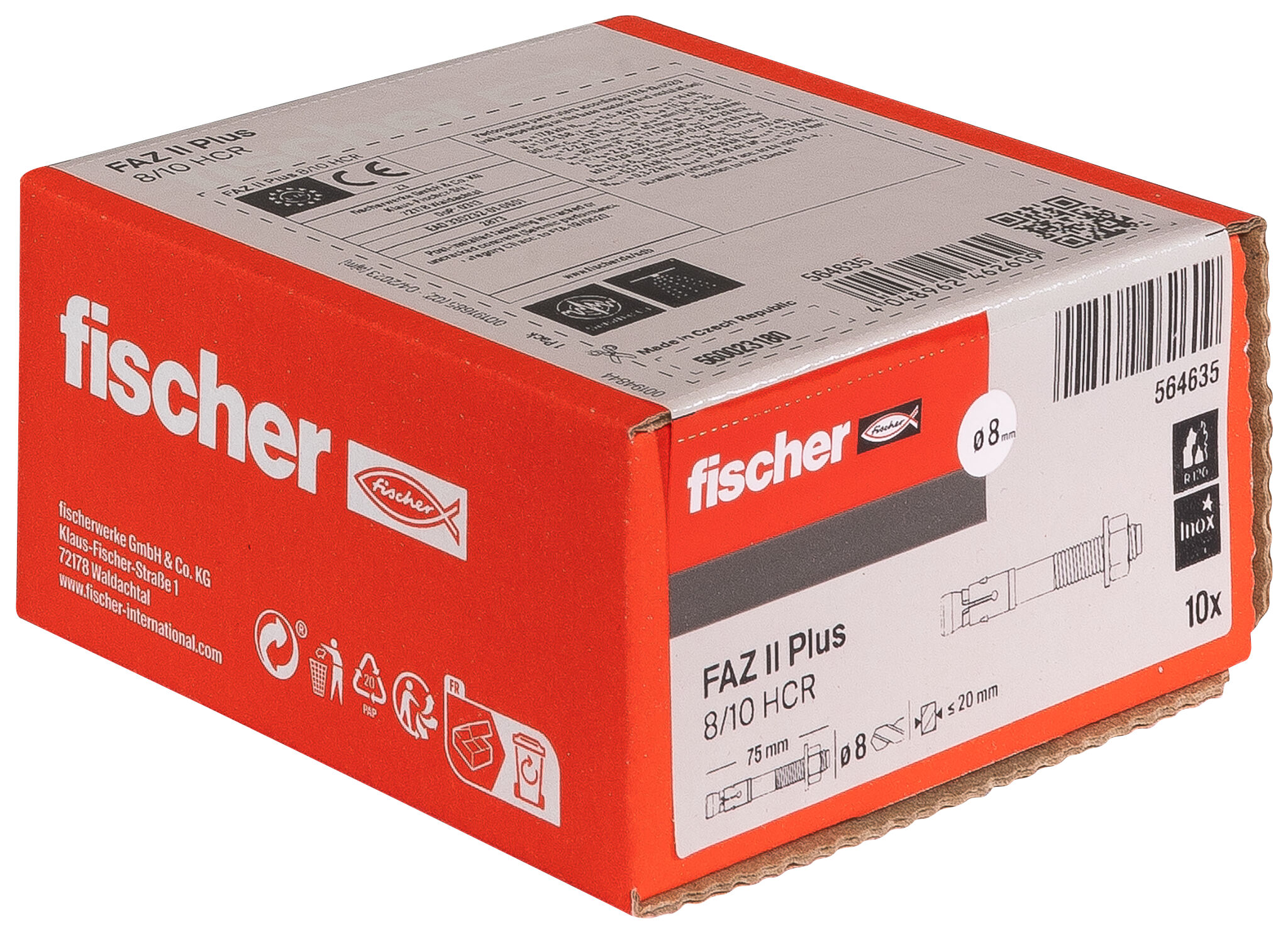 Verpackung: "fischer Bolzenanker FAZ II Plus 8/10 HCR hochkorrosionsbeständiger Stahl"